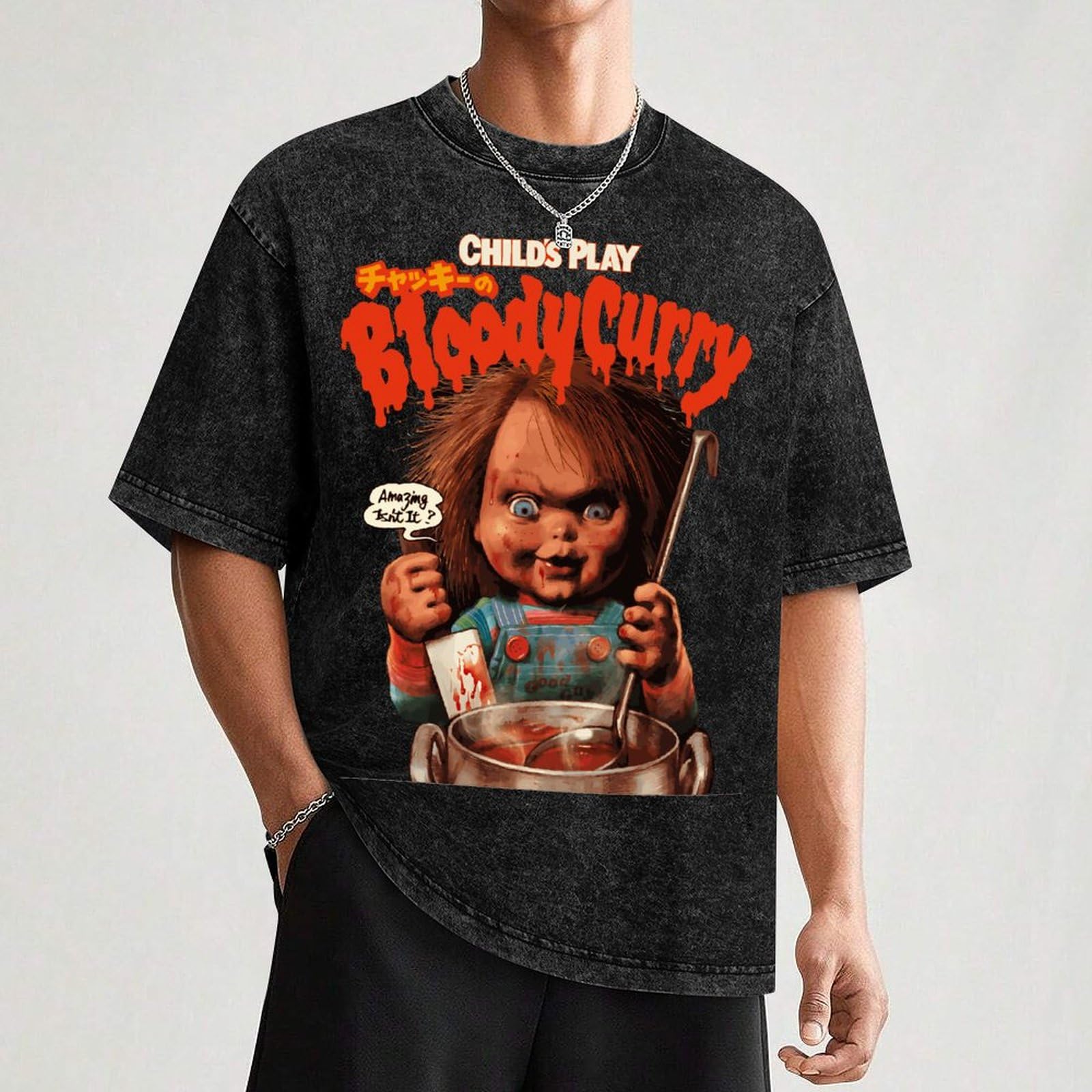 Amazon.co.jp: チャイルド プレイ チャッキー ホラー映画 Tシャツ
